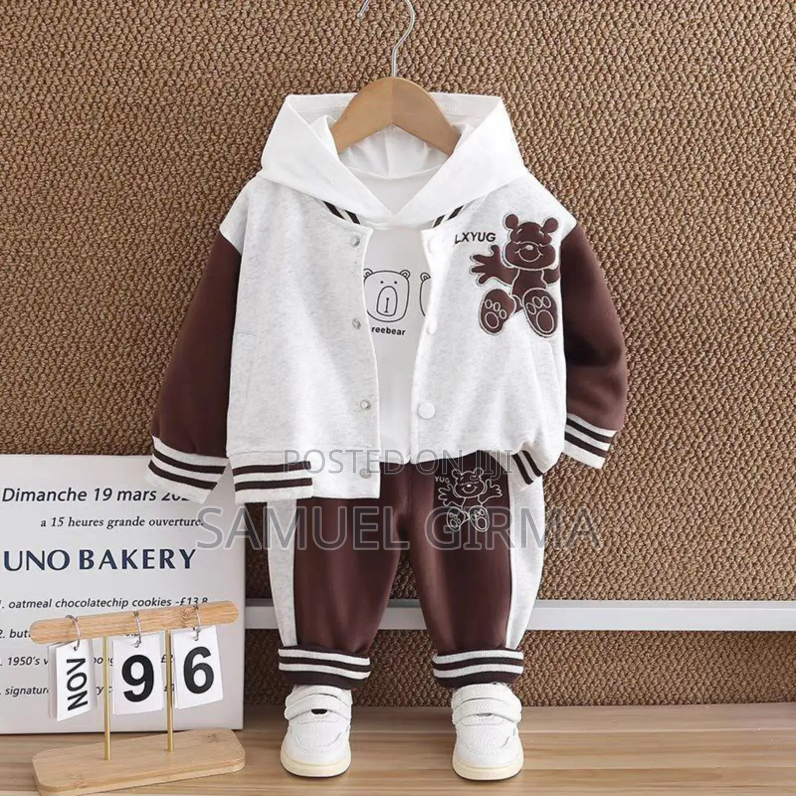 Casual Cotton Pant, Coat and Tshirt 
Color: Brown and Green