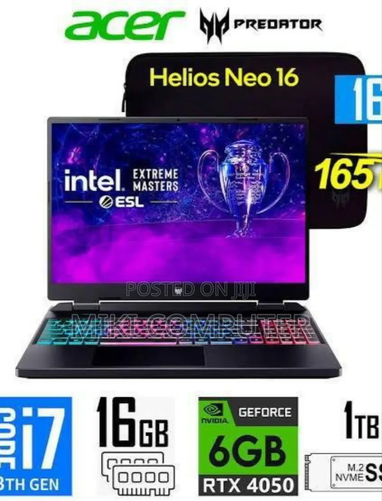 New Laptop Acer Predator Helios Neo 16 16GB Intel Core I7 SSD 1T