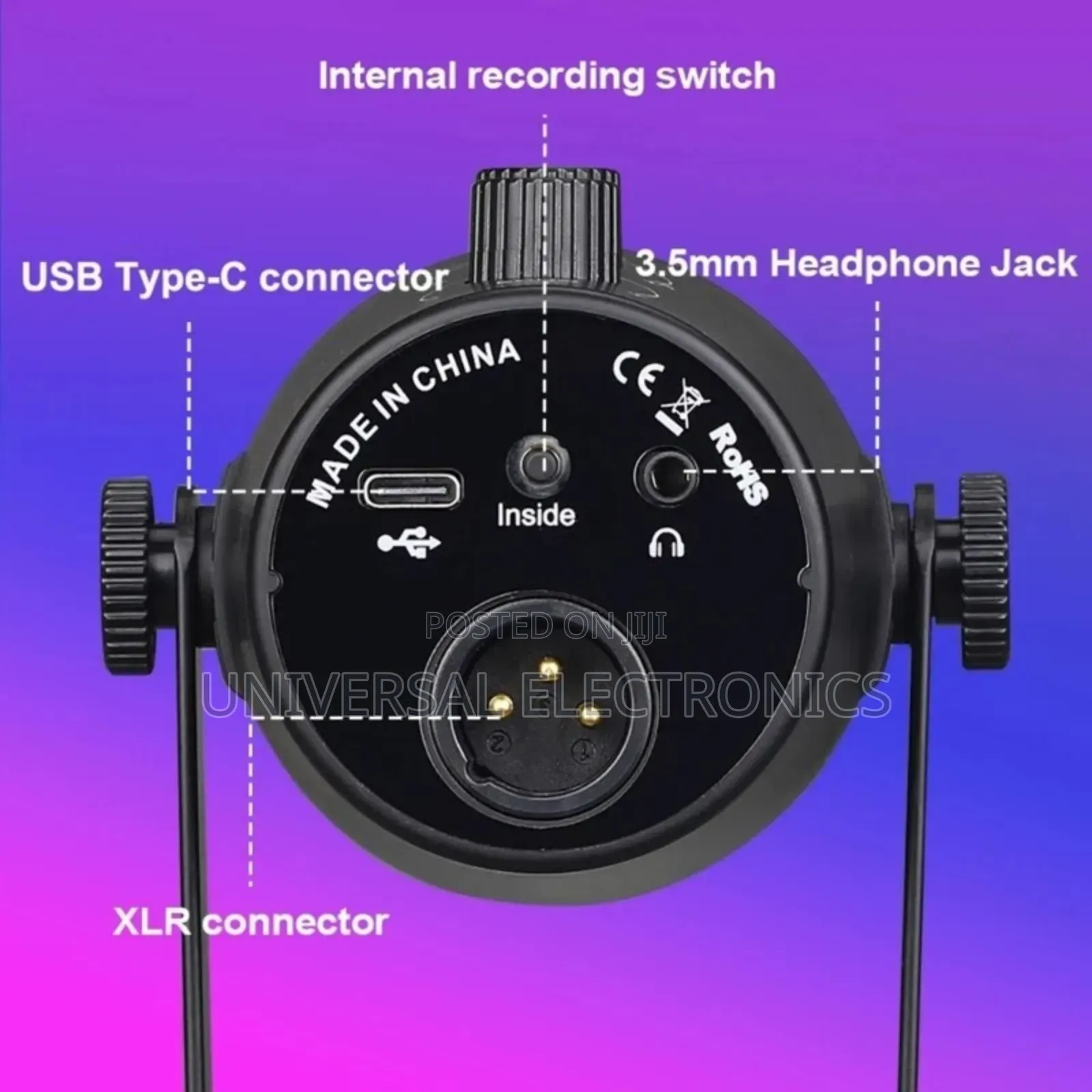 Noise-Reducing XLR Condenser With Mute Button Stand