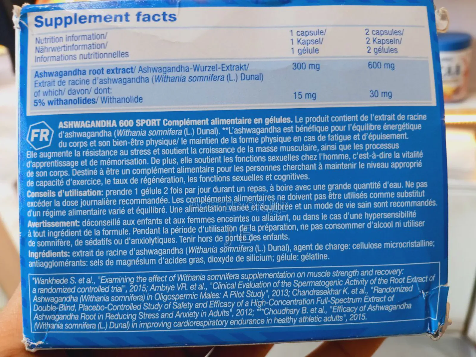 Ashwagandha 600 Sport 500mg