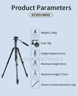 Tall Aluminum Tripod With 360° Rotation Head