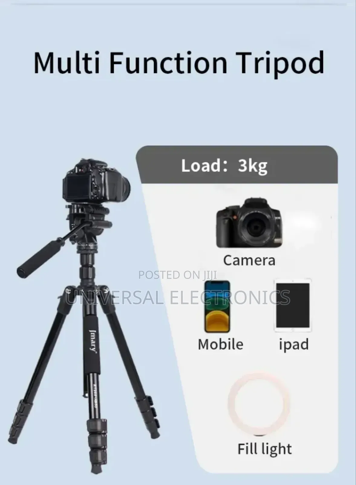 Adjustable Travel Tripod With Monopod Option