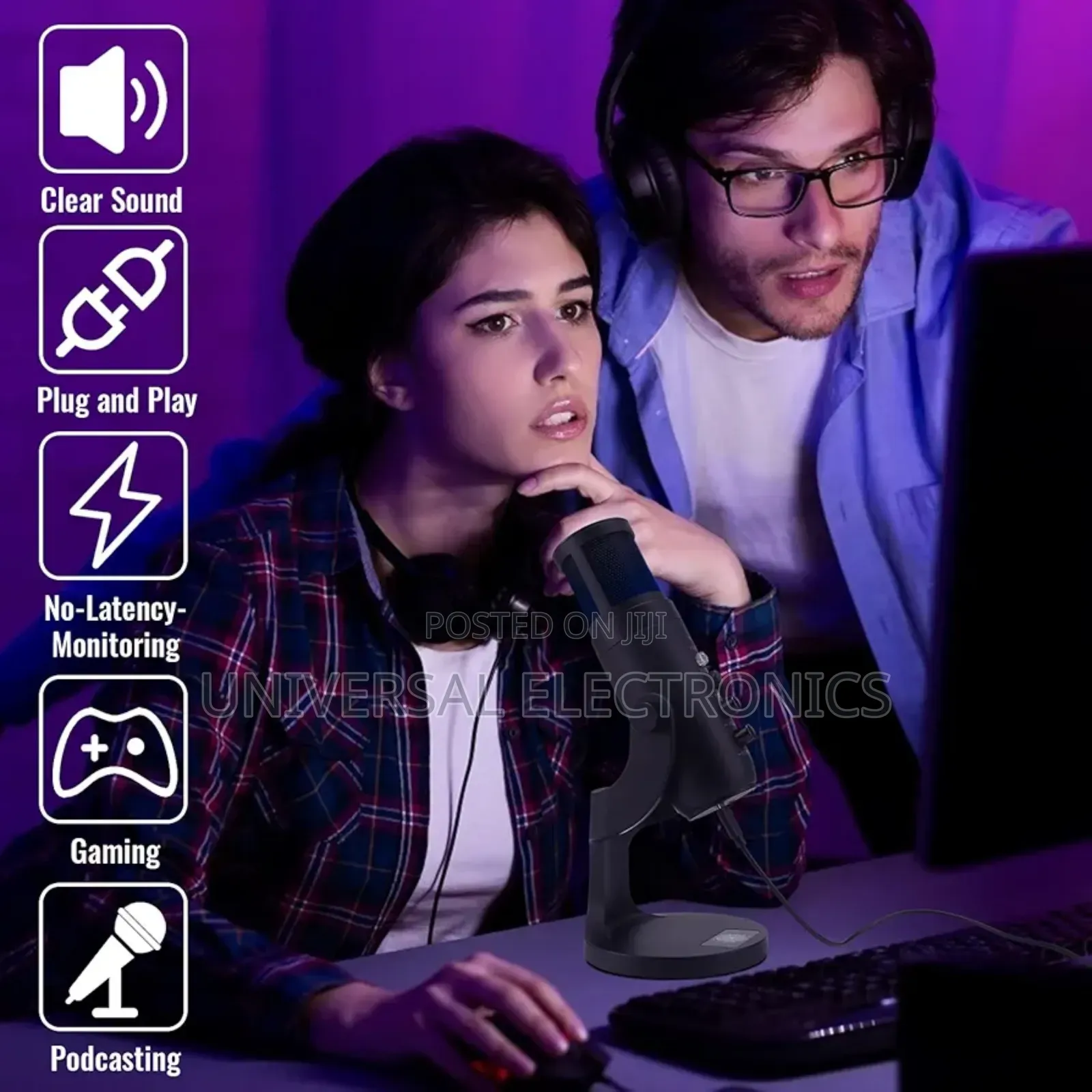 Orginal Jmary Usb Mic With Adjustable Stand Color Glow