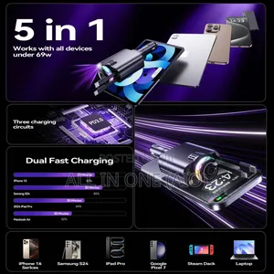 W O 5in1 Multifunction Car Charger With Aromatherapy