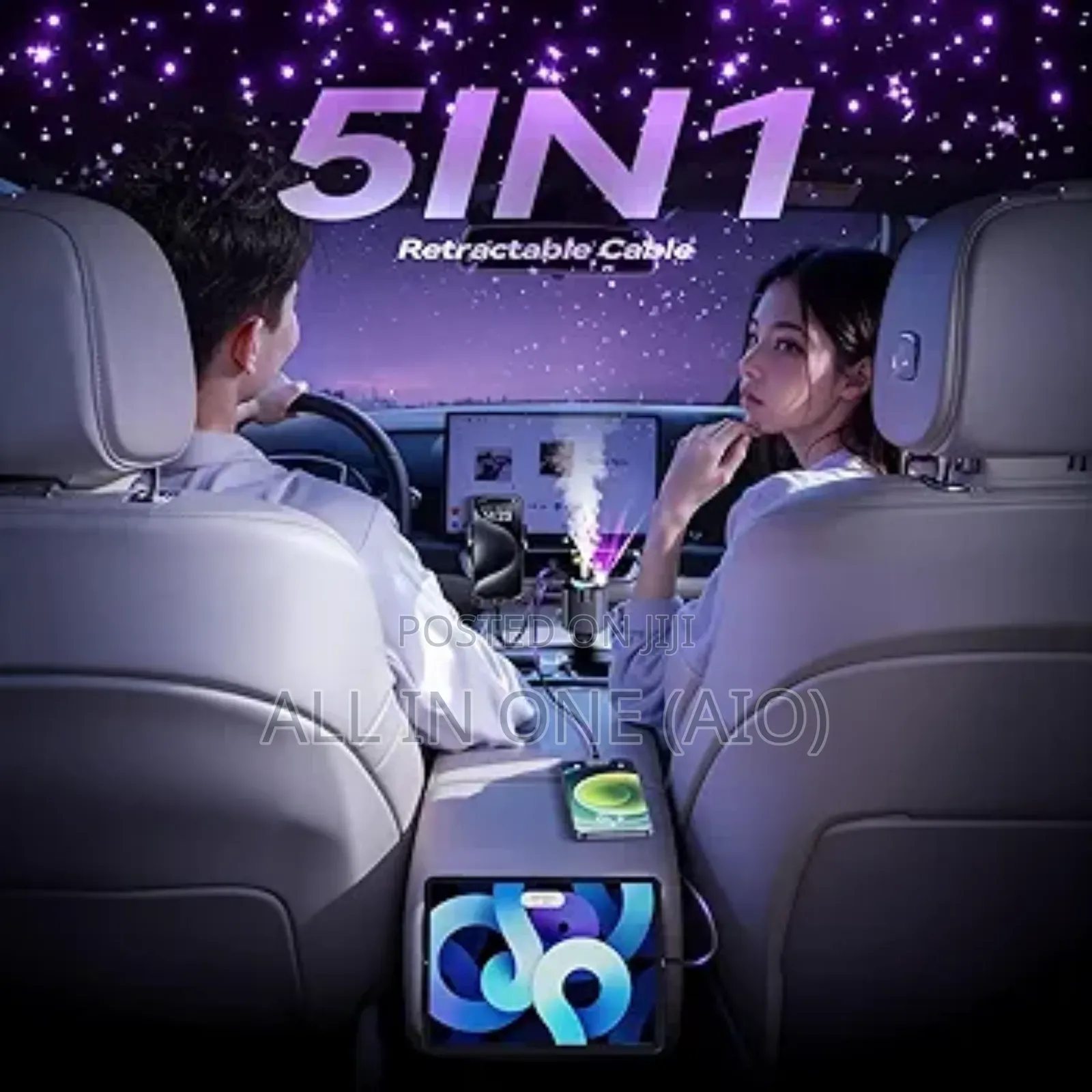 W O 5in1 Multifunction Car Charger With Aromatherapy