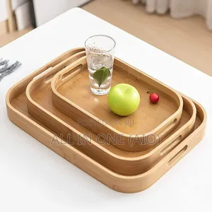 Photo -  3 Set Bamboo Serving Tray 