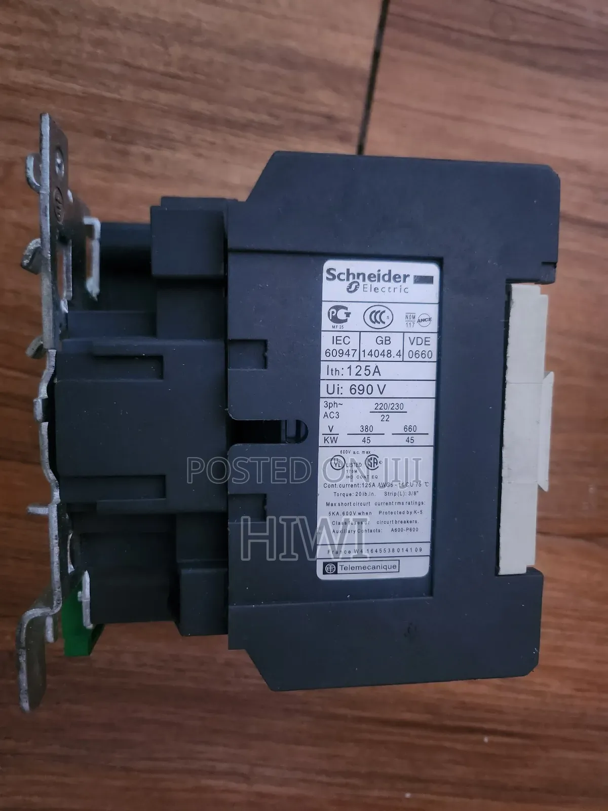 Schneider Contactor 125a 690v 3ph