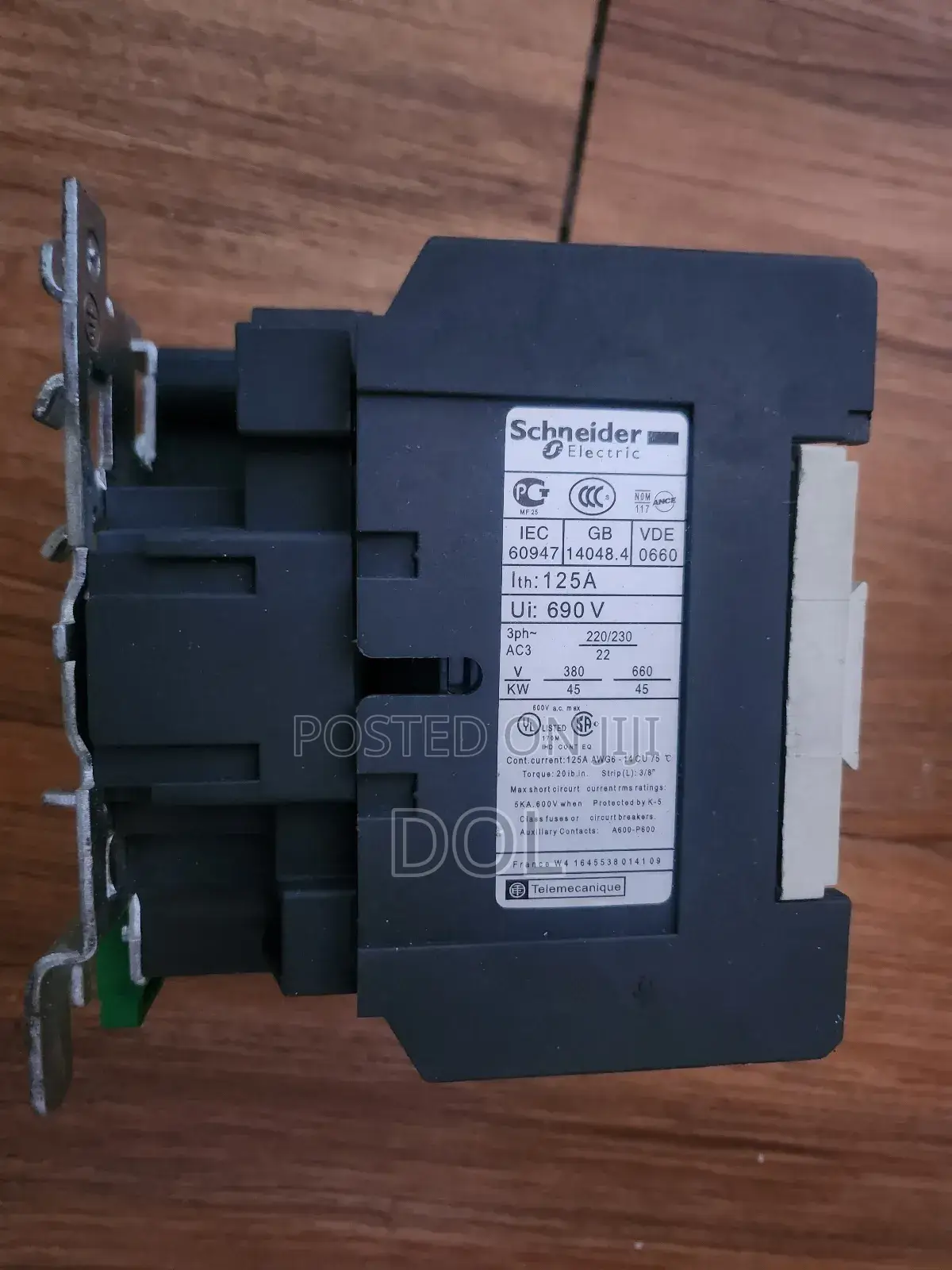 Schneider Contactor 125a 690v 3ph
