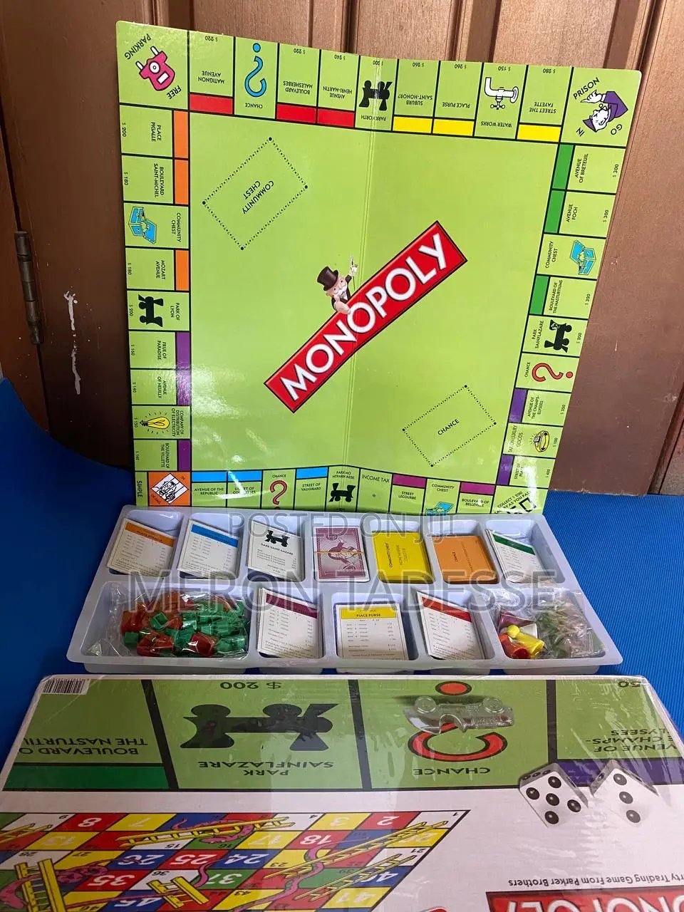 Monopoly+ Snakes Ladder Game - 2games in 1 ሞኖፓሊ + ስኔክ