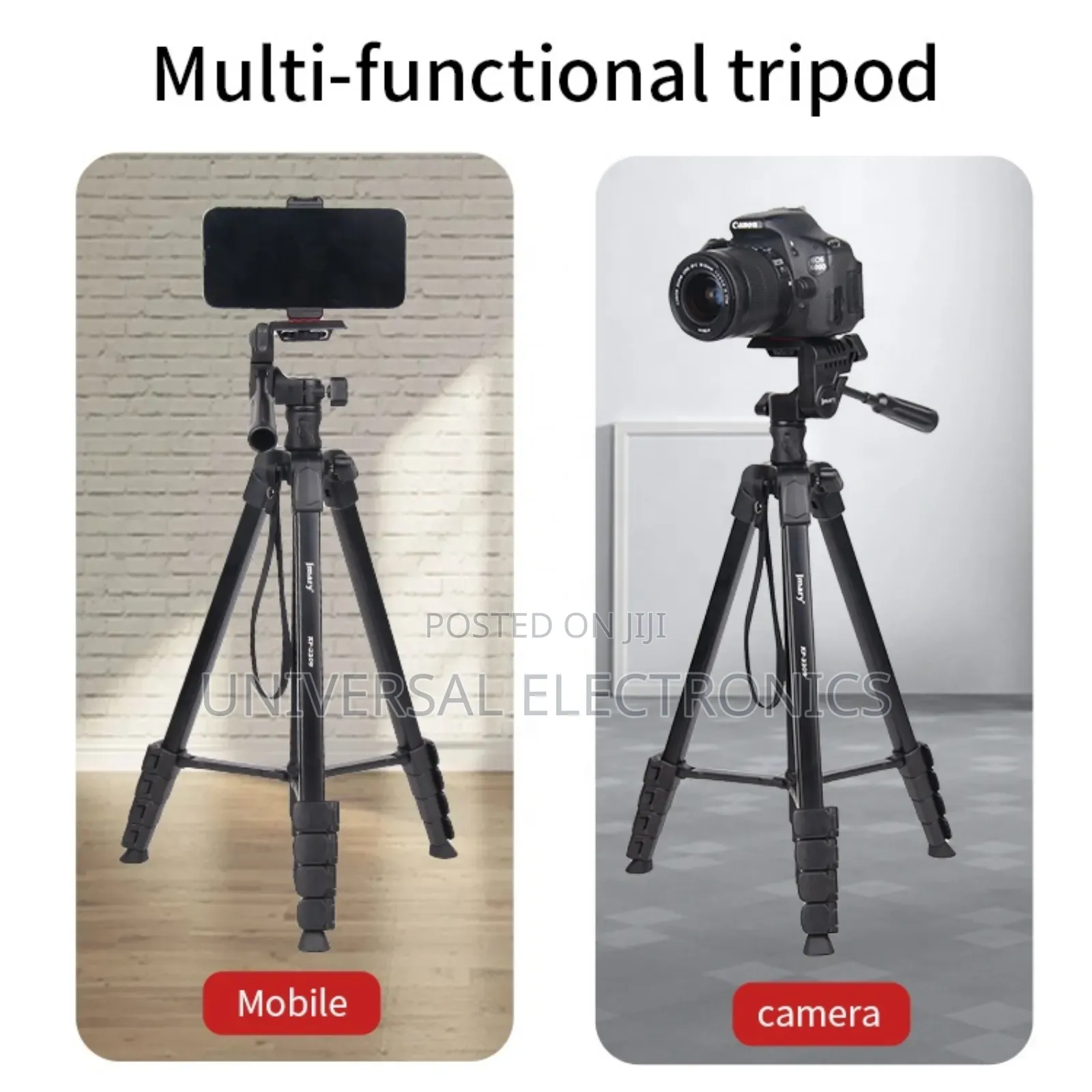 Tall Sturdy Camera Tripod With Smooth Panning Head