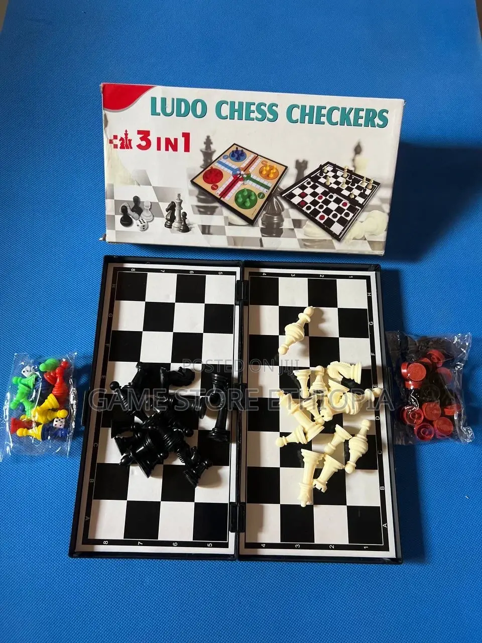 3in1 Ludo + Chess + Checkers 3በ1