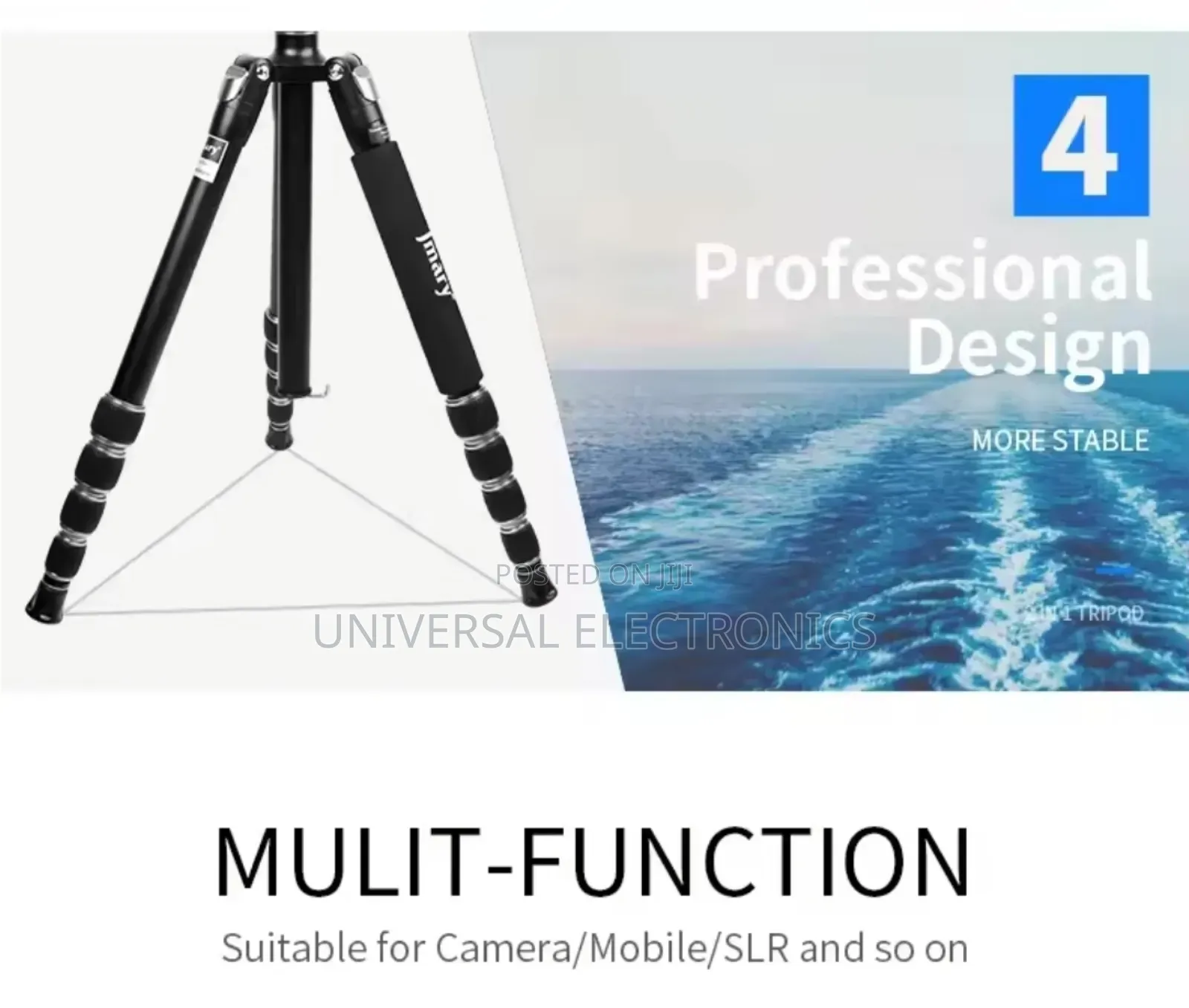 Original Jmary Tripod With Pan Head – For Studio or Outdoor Use (8kg)