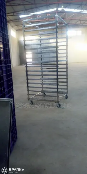 Stainless Steel Food Trolley Rack Bread Trolley ዳቦ መደርደርያ