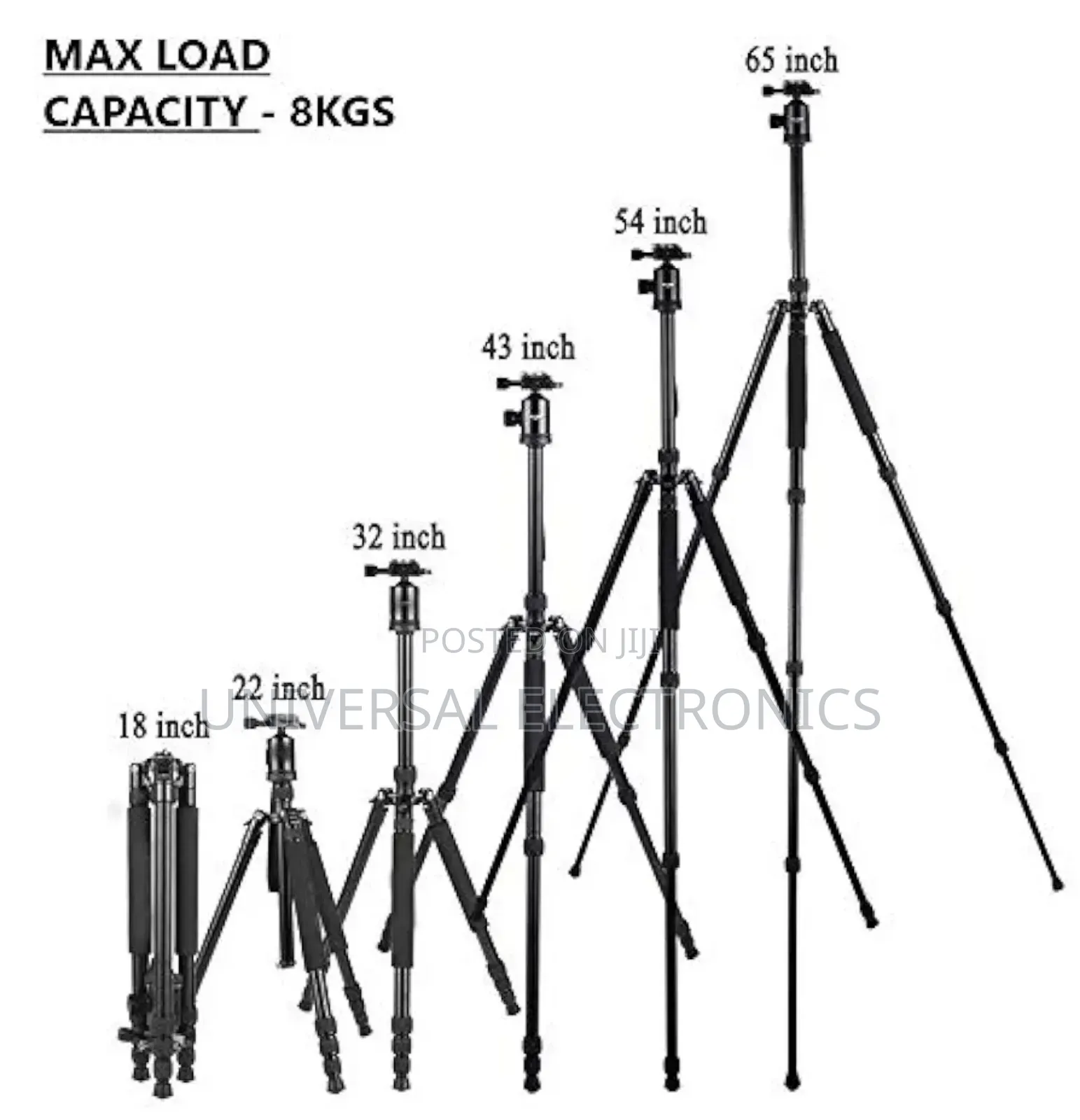 Jmary Professional Heavy-Duty Travel Tripod (Max 8kg)