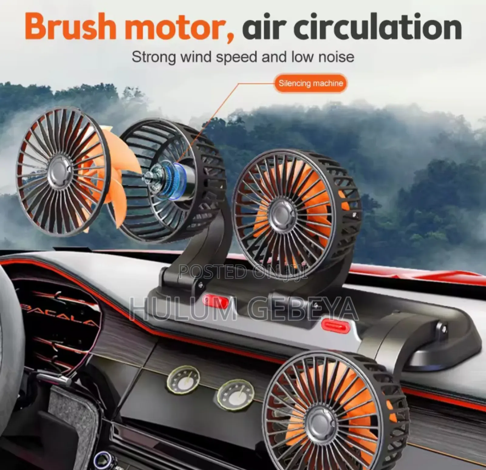 3 Head Electric Car Fan