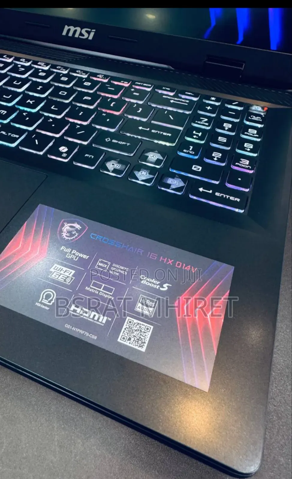 New Laptop MSI GF63 16GB Intel Core I7 SSD 1T