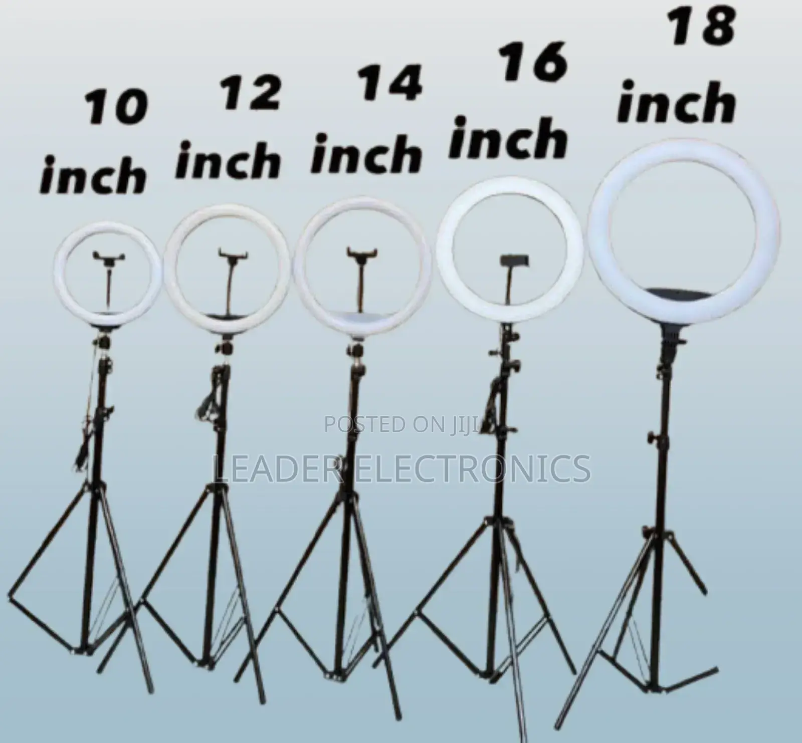 Ring Light በሁሉም አይነት ኢንች