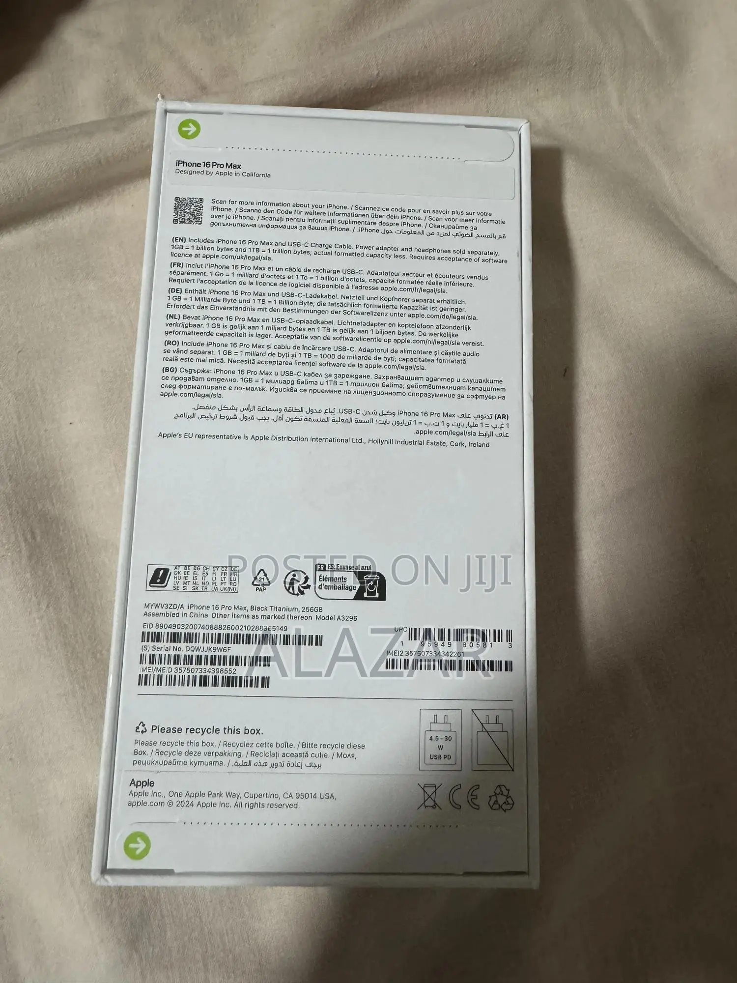 New Apple iPhone 16 Pro Max 256 GB Black