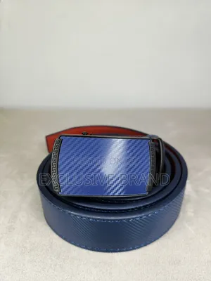 Photo - Luxury Carbon Fiber Style Blue Belt – Bold Sleek Look