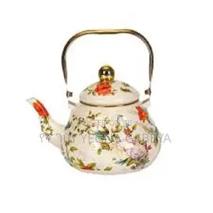 Photo - 1.5l Enamel Flower Teapot – Vintage Charm Function