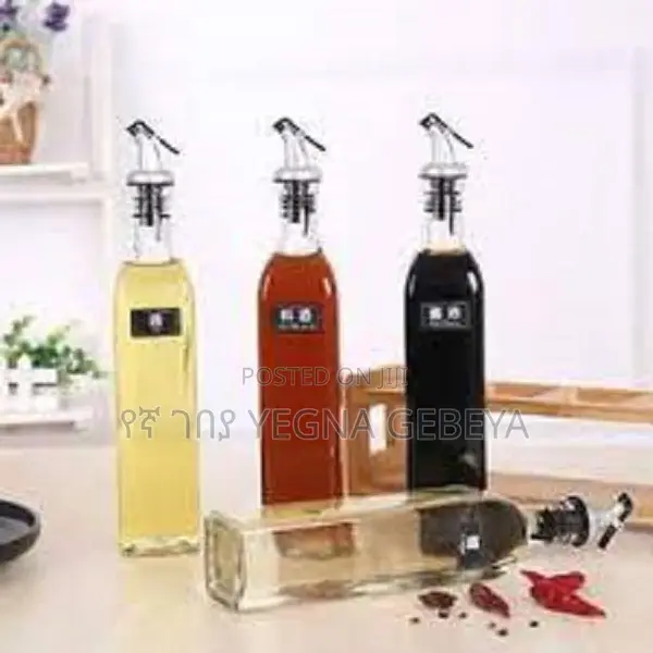 Glass Oil Cruet – 2-Piece Set for Oil Vinegar