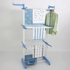 Photo - የልብስ ማስጫ Three Layer Clothes Hanger Rack