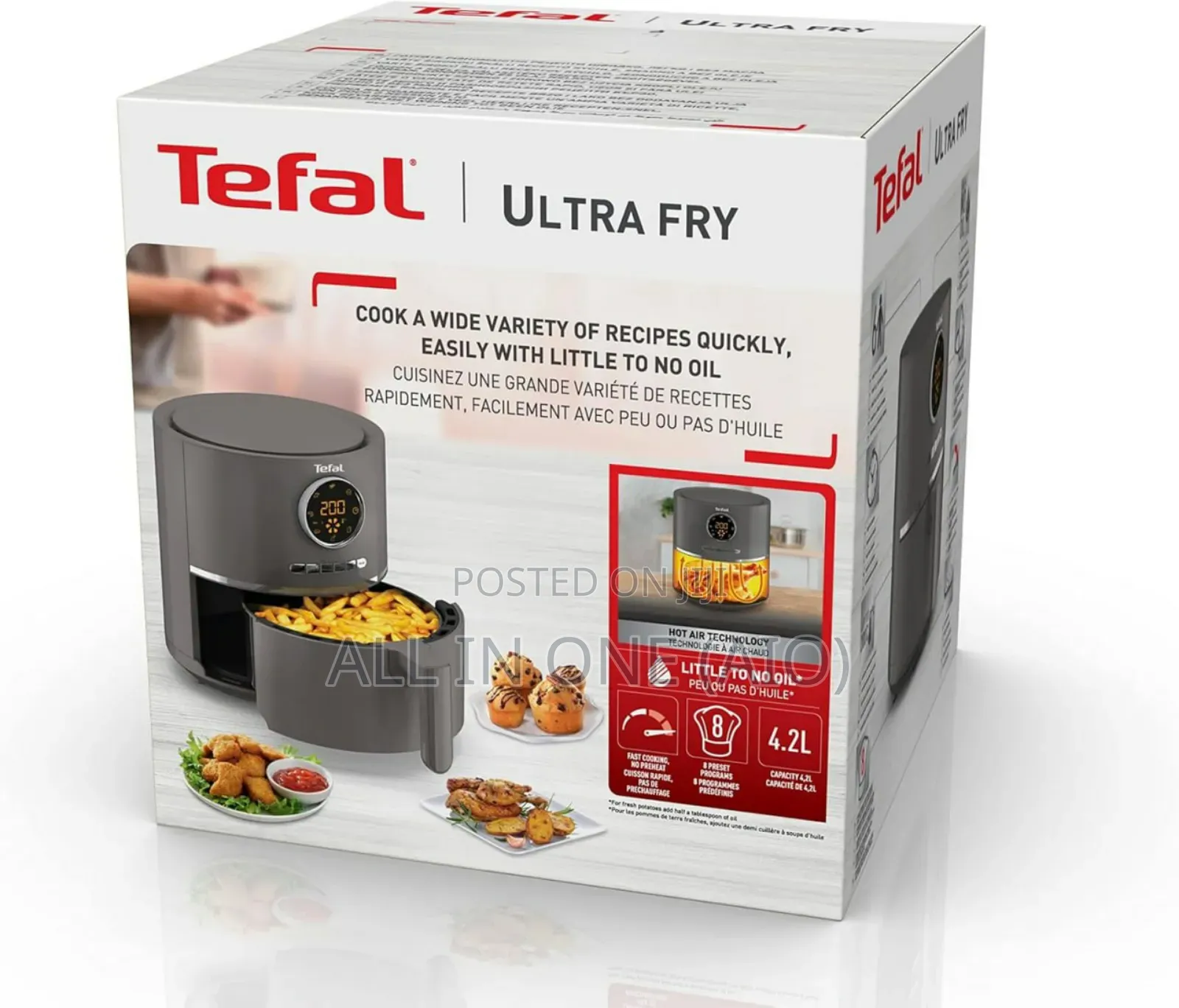 Tefal Ultra Fry Digital Air Fryer, 4.2liters 8 Programs