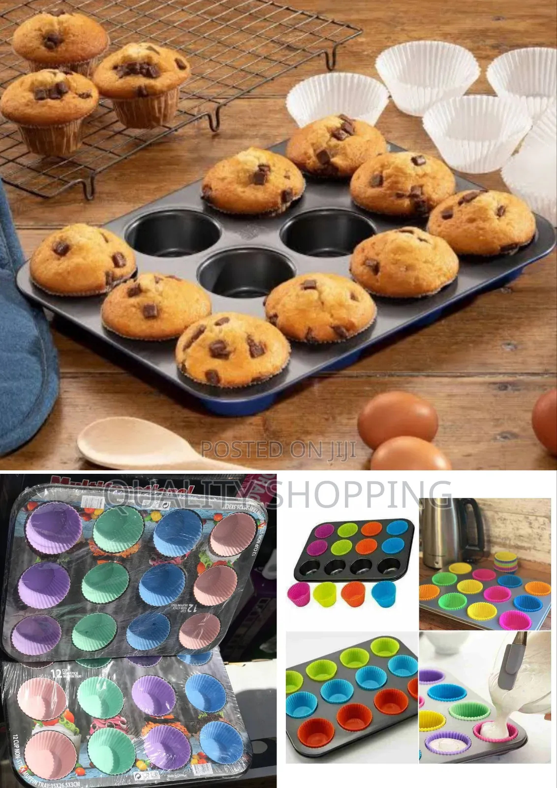 Non-Stick 12 Cup Silicone Muffin Pan