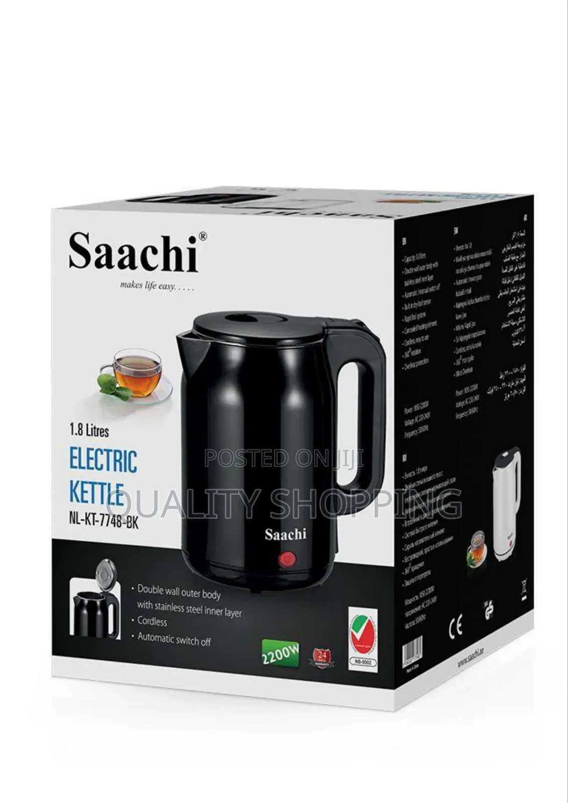 Saachi 2l Electric Kettle – Fast Safe Boil