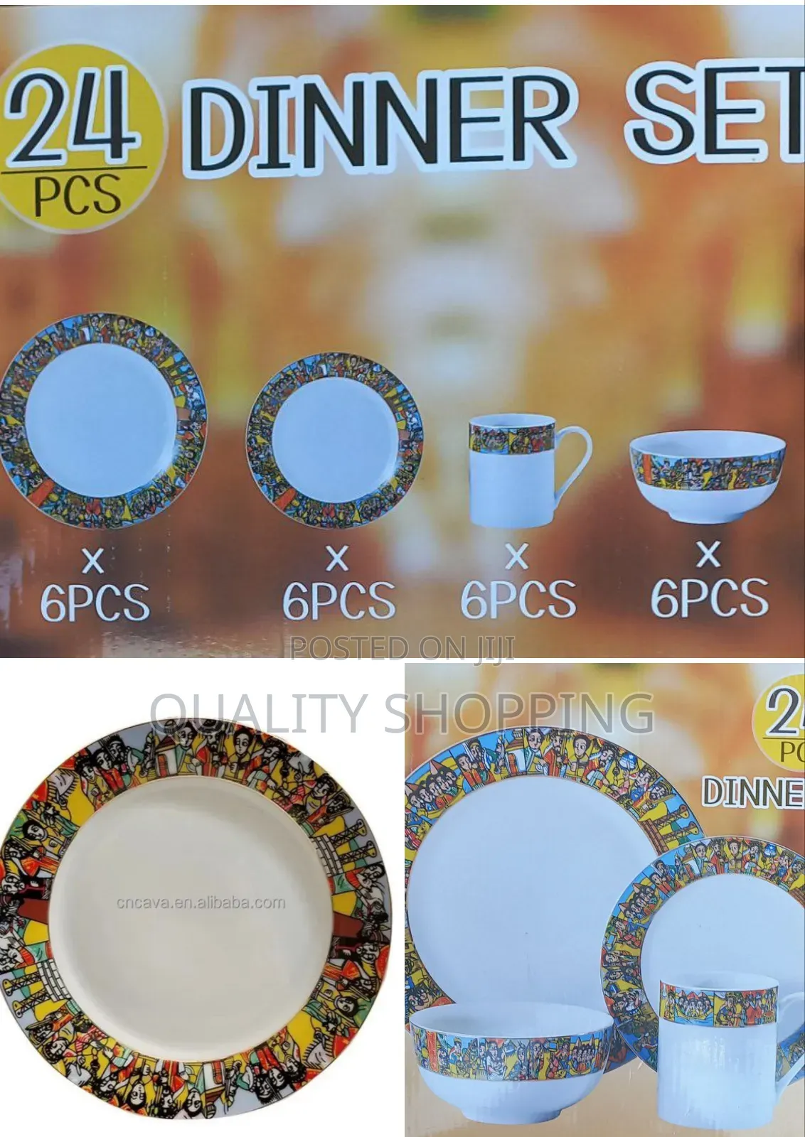 24-Piece Premium Ceramic Dinnerware Set