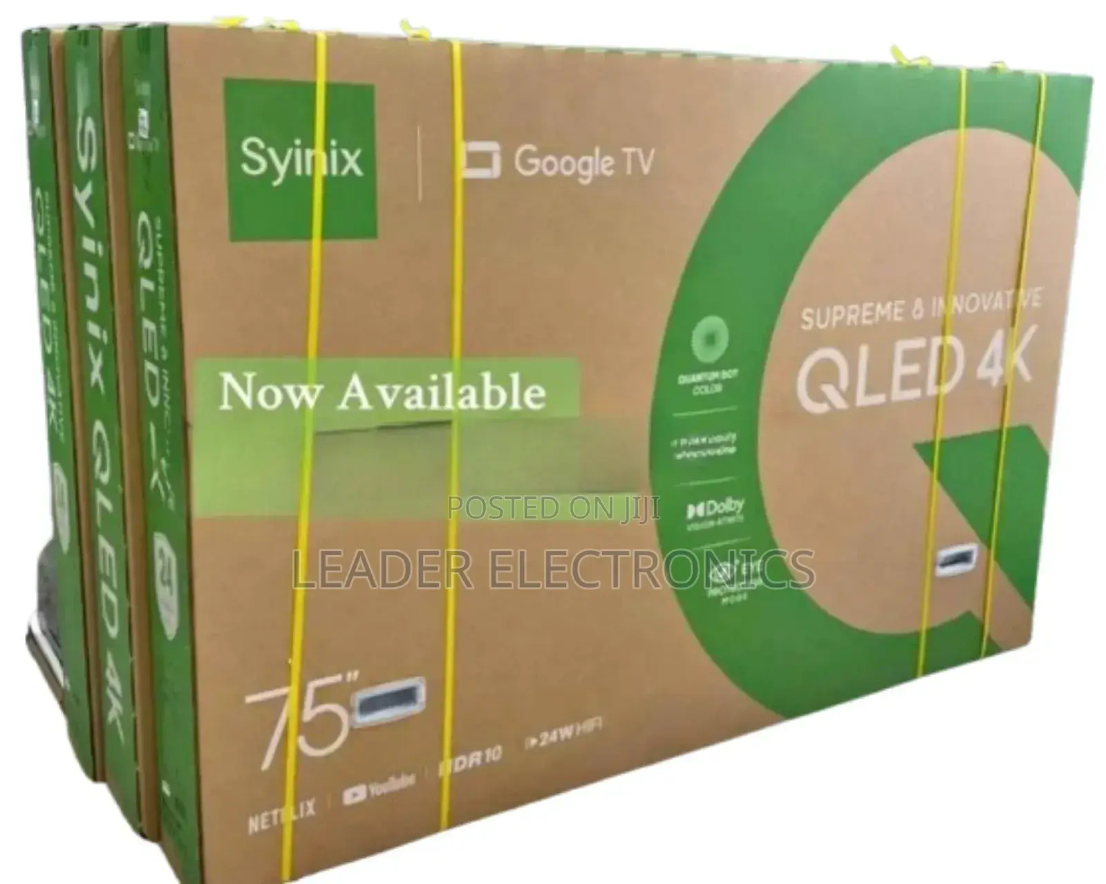 Syinix Tv 75" Smart Android Tv 4 K Uhd Qled