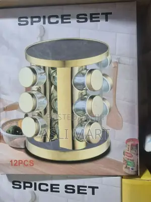 Photo - Spice Set" Which Is a Rotating Spice Rack With 12 Jars