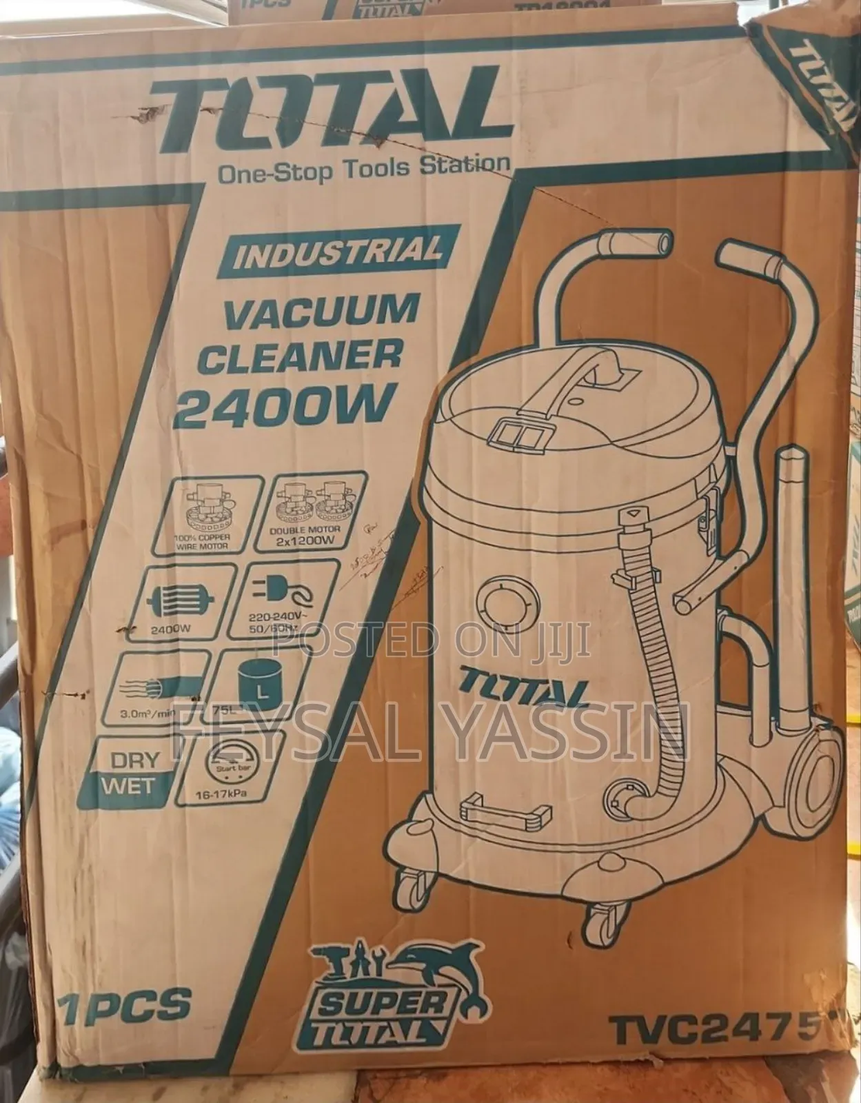 Total Vacuum Cleaner Wet and Dry 2,400w 75l