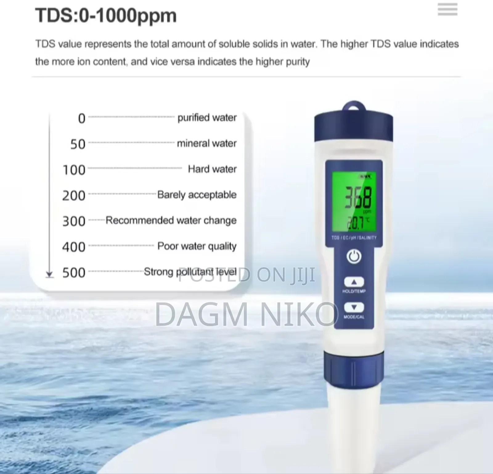 Tds, Ph, Conductivity and Sanity Meter