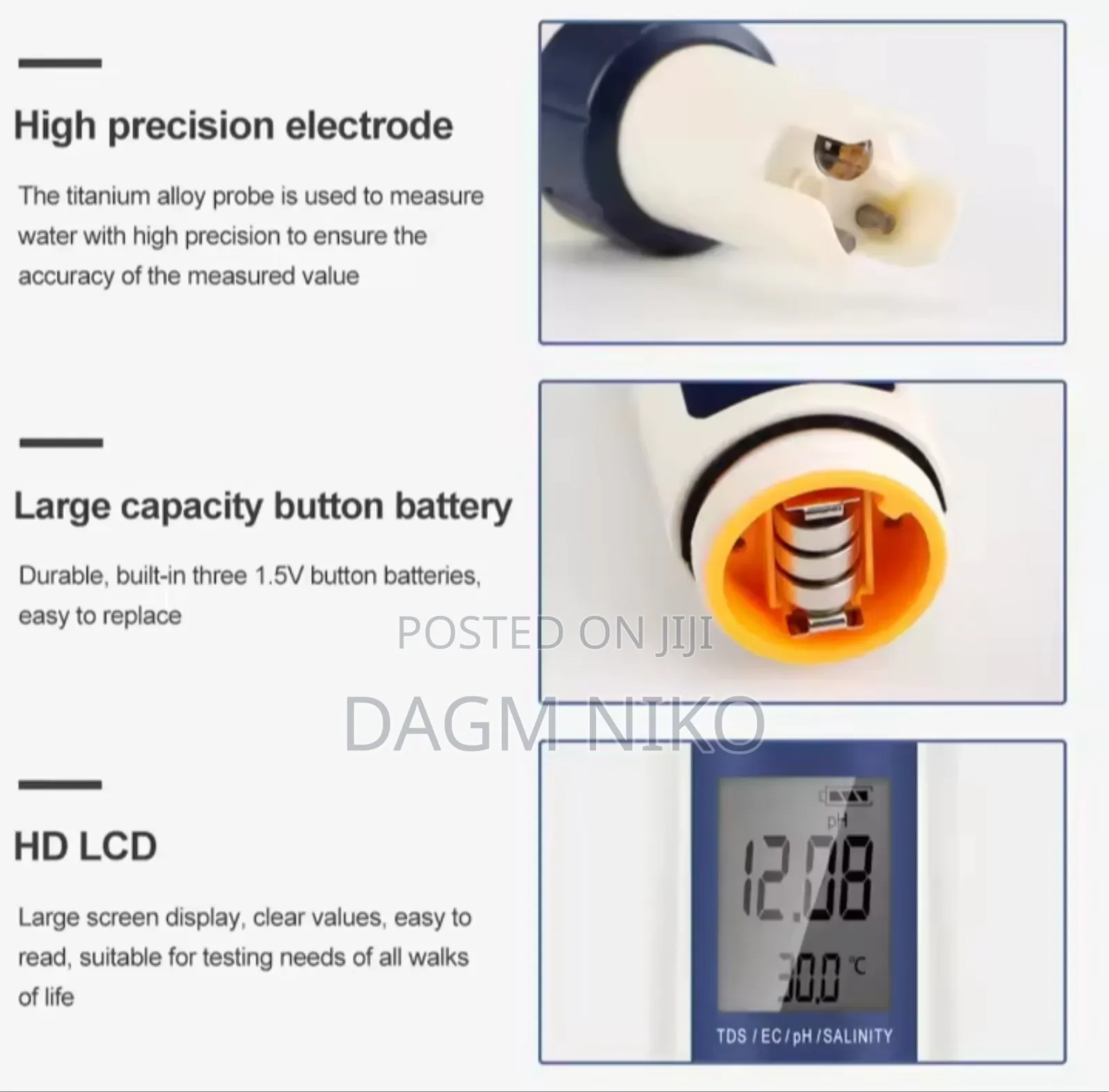 Tds, Ph, Conductivity and Sanity Meter