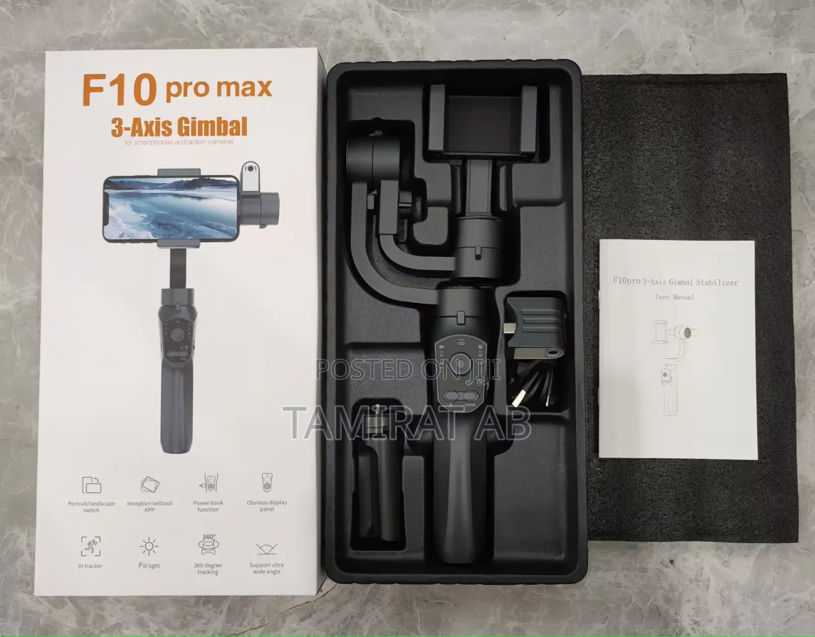 F10 Promax 3-Axis Handheld Gimbal With Fill Light Ai Tracker