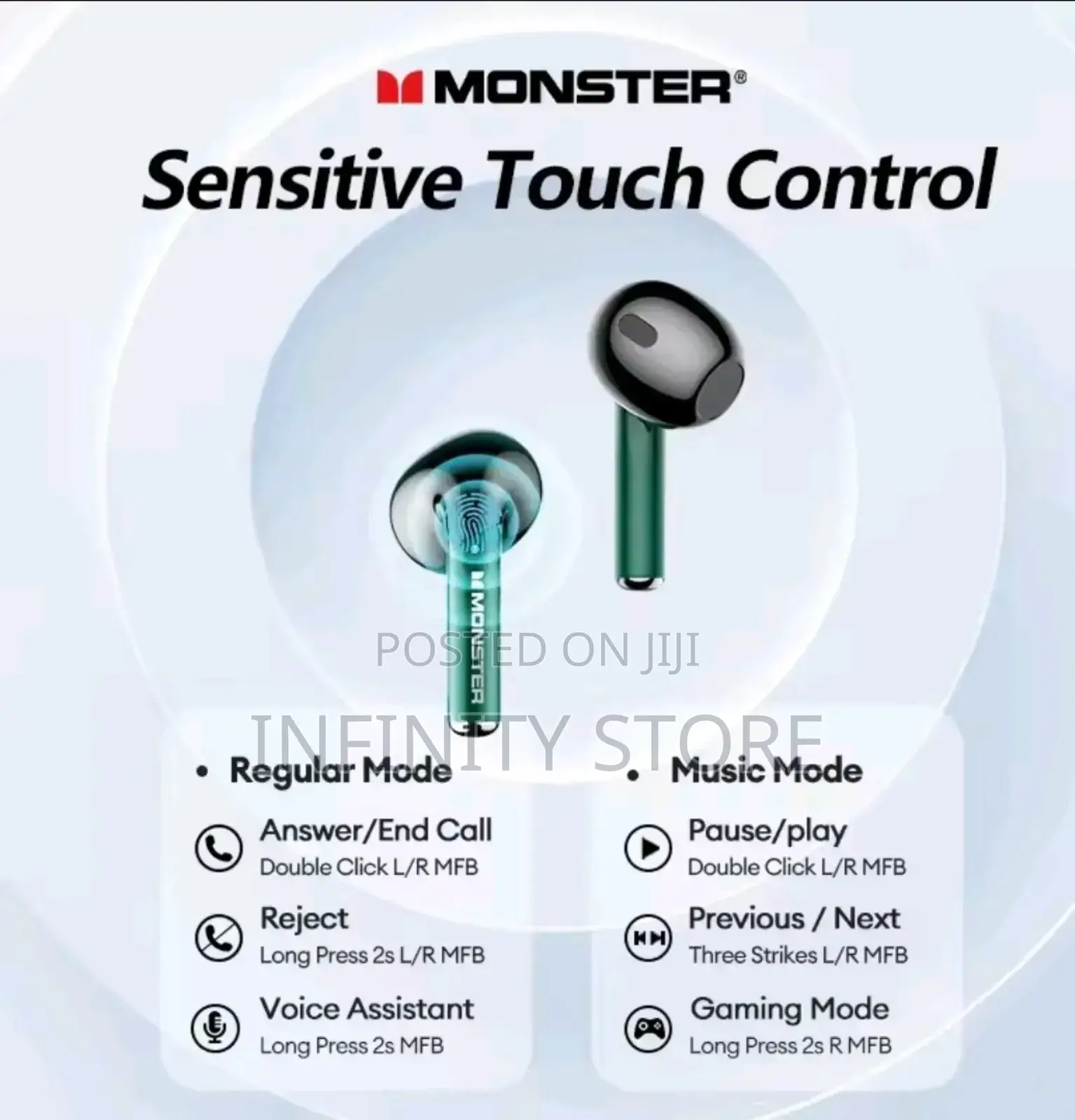 Original Monster Airmars Xkt16 Bluetooth Earphones