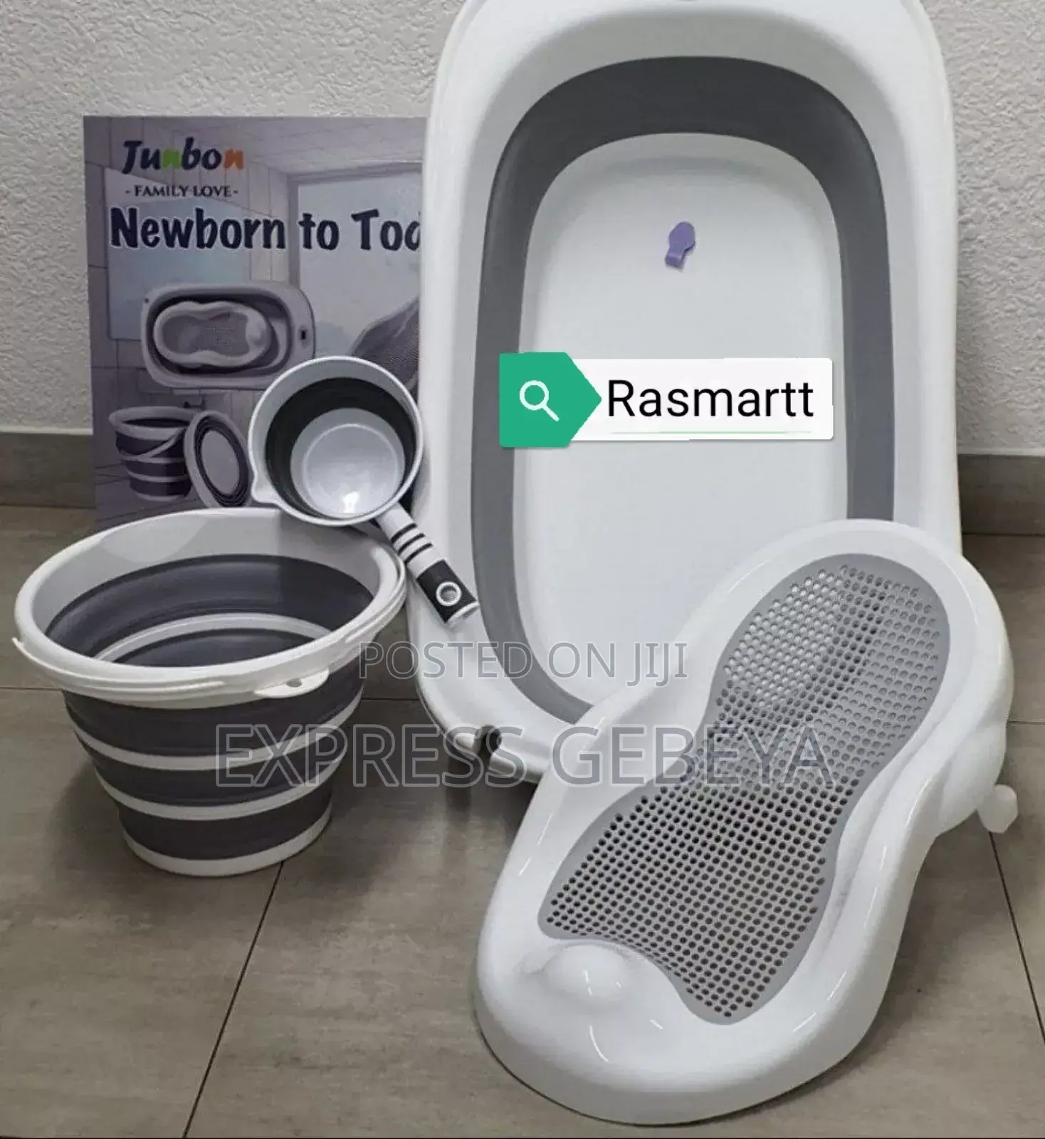 Foldable Baby Bath Tub With Accessories 4-in-1