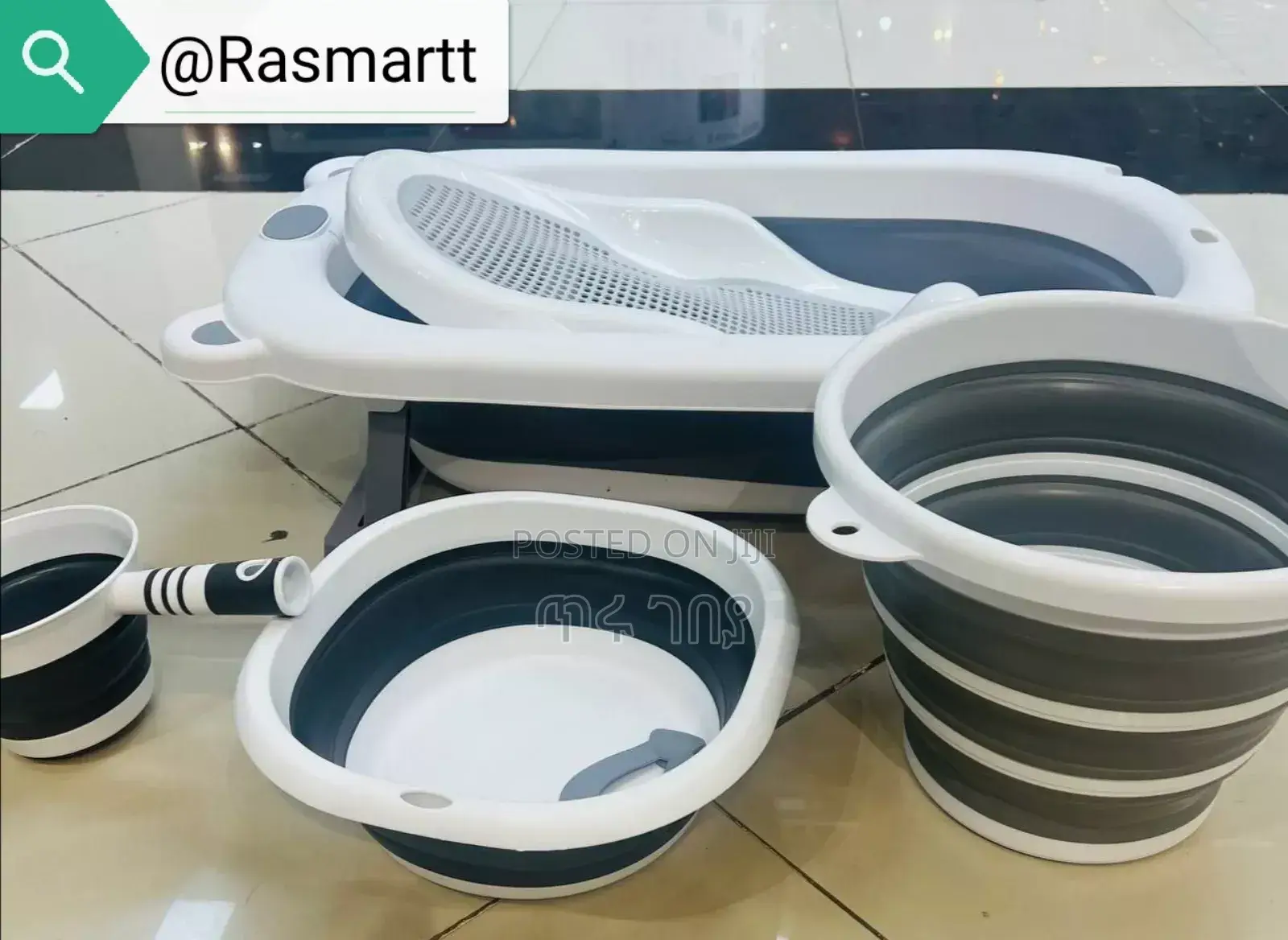 Foldable Baby Bath Tub With Accessories 4-in-1