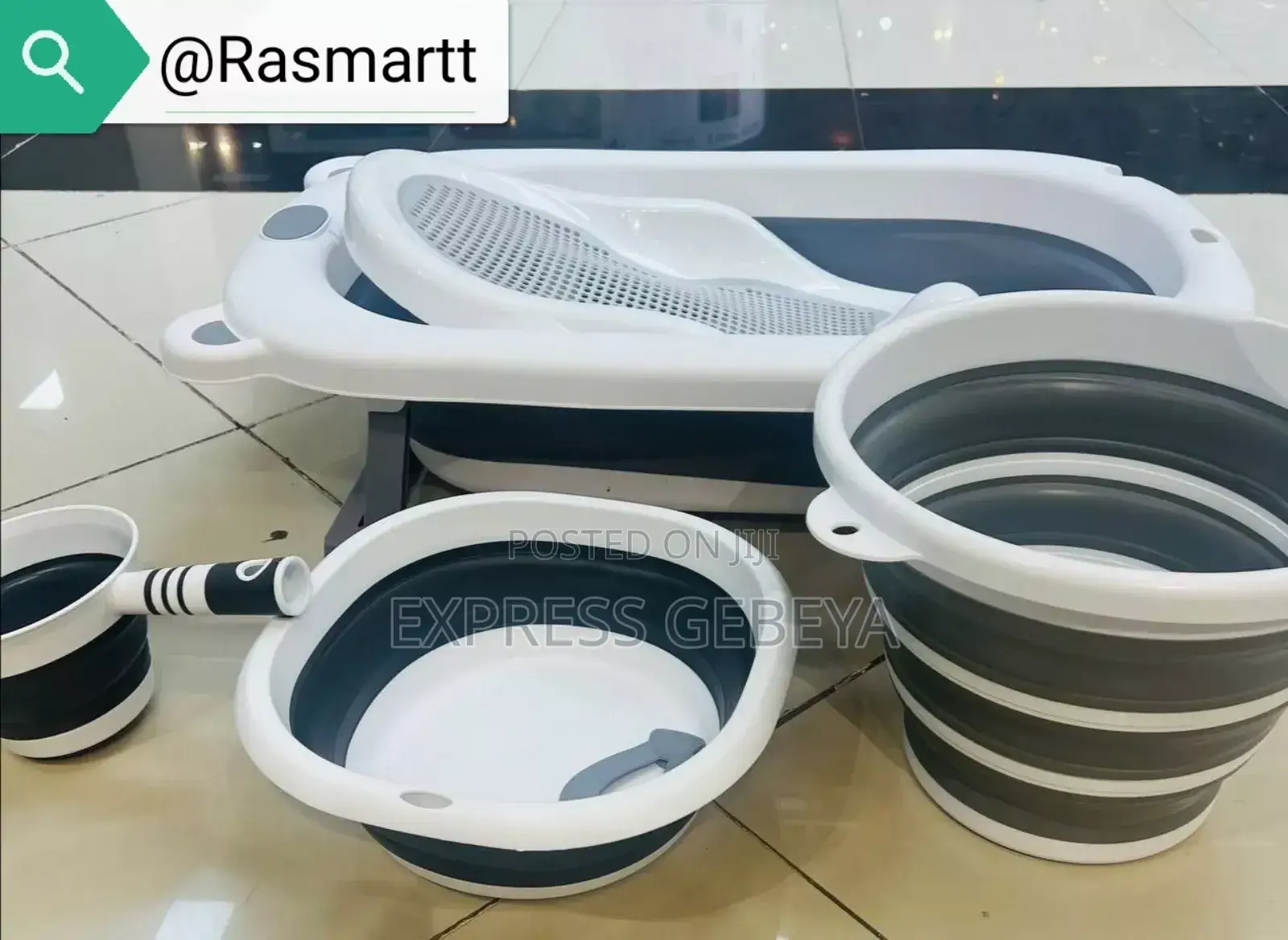 Foldable Baby Bath Tub With Accessories 4-in-1