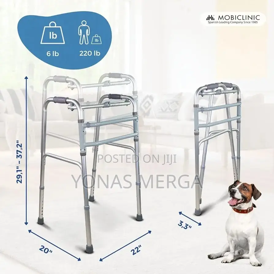 Folding Walker圭٣movement (With Front Wheels) و孕matte Finish