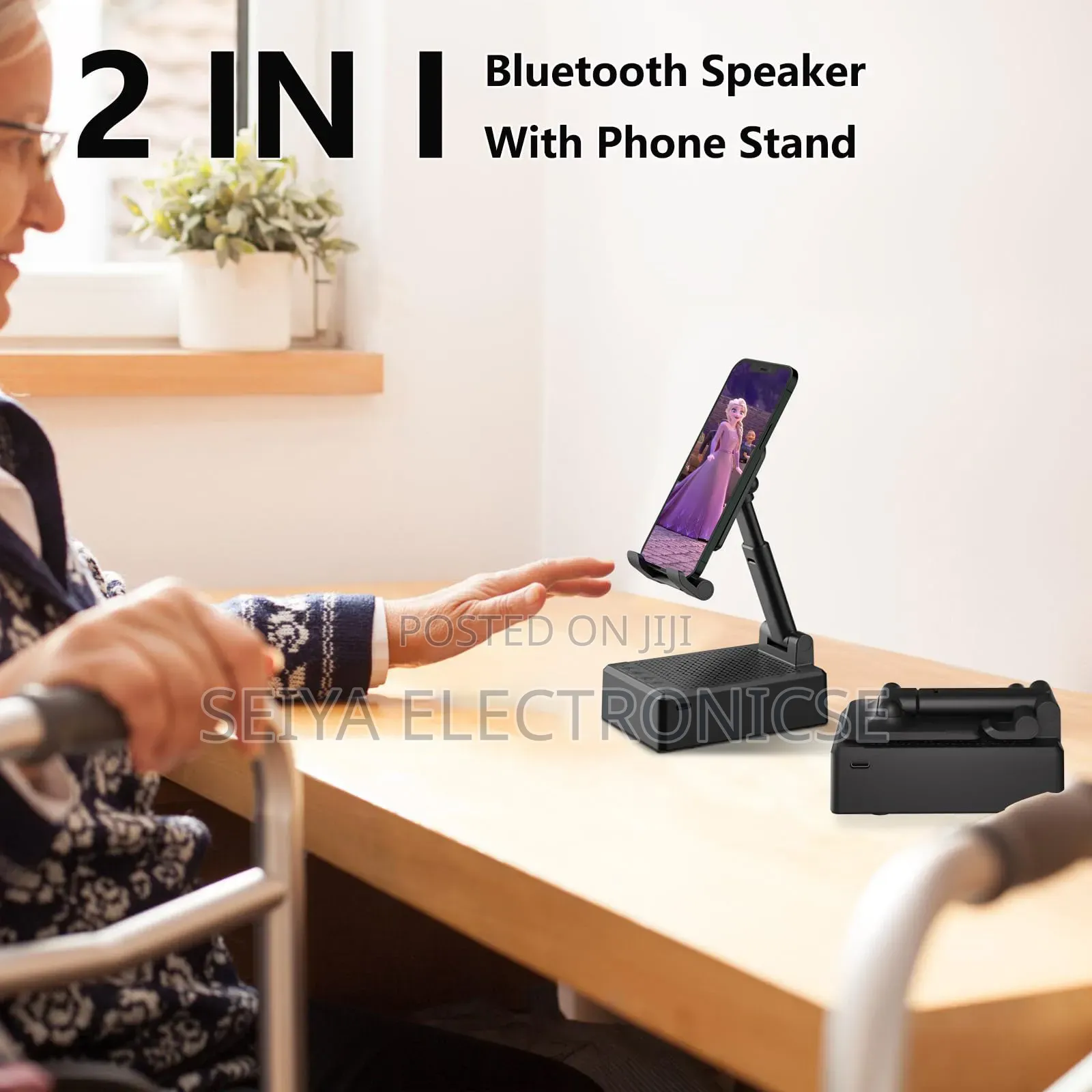 F16 Phone Holder Stand With in Bluetooth Speaker