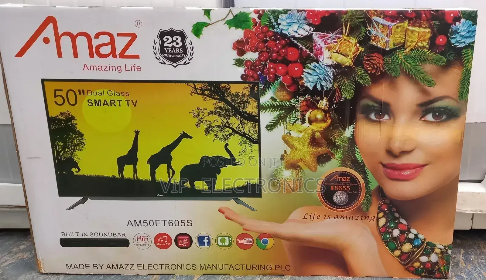 Amaz 50"Inch Tv Smart Android Amazing Life Tv