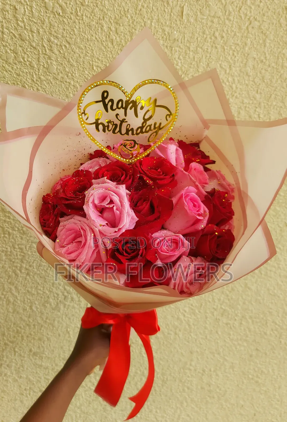 Pink and Red Flower Bouquet