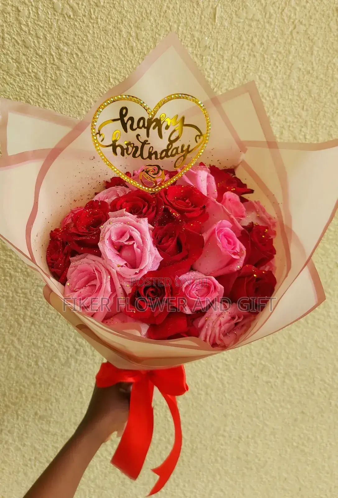 Pink and Red Flower Bouquet