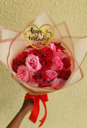 Pink and Red Flower Bouquet