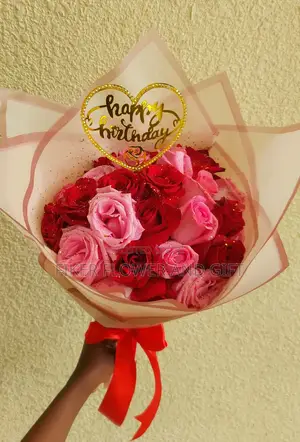 Pink and Red Flower Bouquet