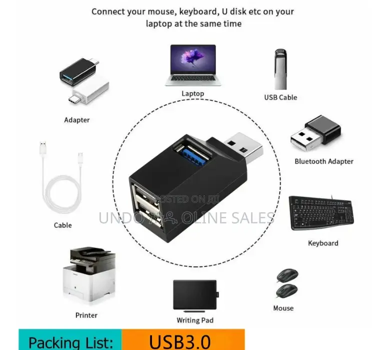 3-in-1 Usb Hub Usb 3.0 Adapter