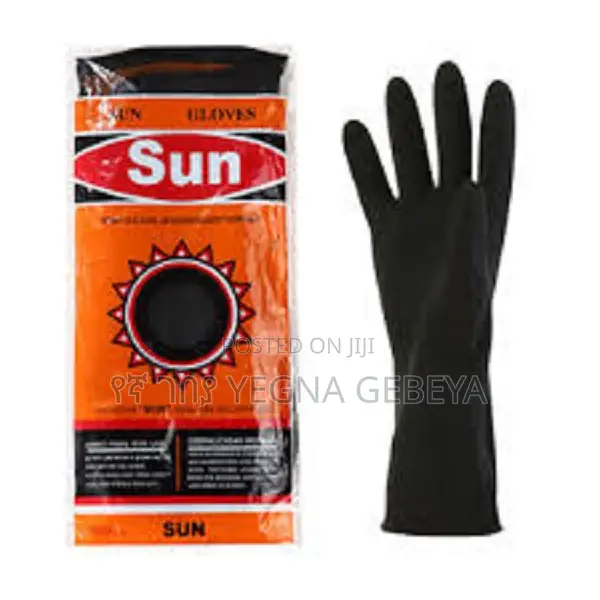 Sun Black Rubber Work Gloves