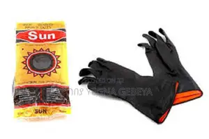 Sun Black Rubber Work Gloves